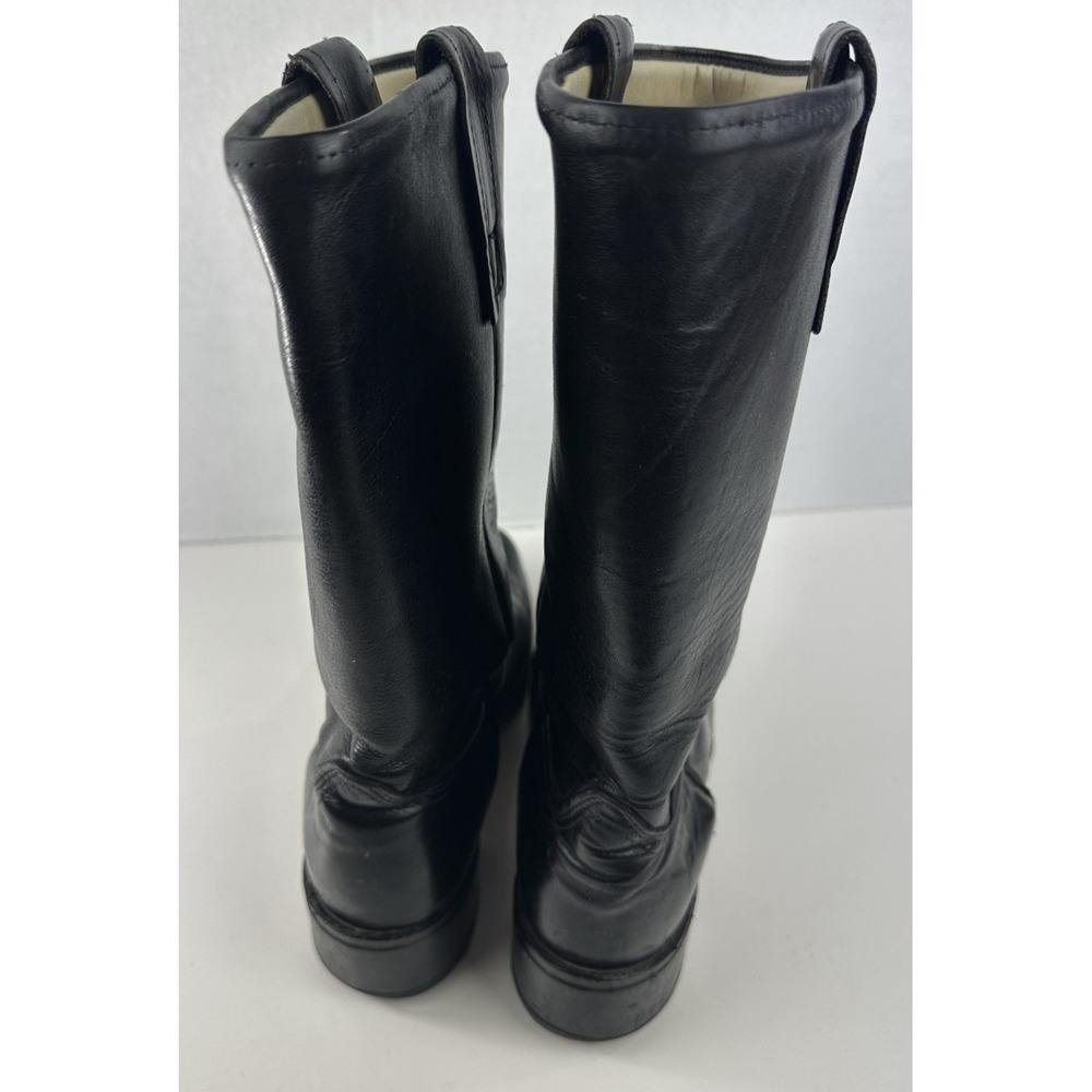 Rio Grande Square Toe Western Black Leather Boots Men's Size 8.5 D Pull On USA - Picture 8 of 11